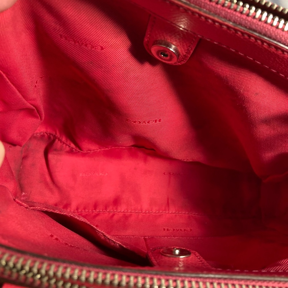 COACH PINK LEATHER SATCHEL TOTE SHOULDERBAG - Picture 8 of 13